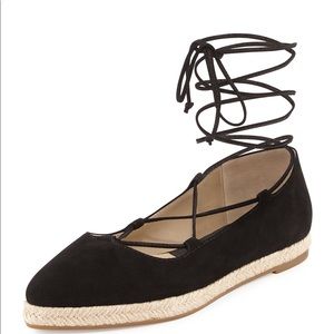 Michael Kors Cadense Black Suede Espadrille Sz 36